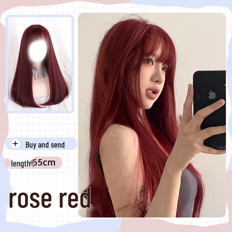 Golden Lolita Long Straight Wig for Women - Natural Full Head Cover, JK Style