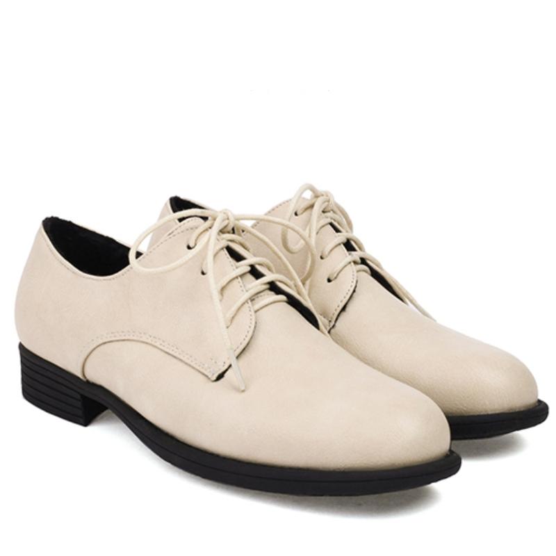 Women s Low Heels Loafer Shoes New 2025 Spring Comfortable Lace-up Black Brown Short Heeled Oxfords Footwear Shoes Female 35 5216₽