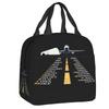 Aviation Arrival Departure Thermal Insulated Lunch Bag Aviator Airport Plane Portable Lunch Tote for Picnic Storage Food Box