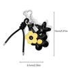 Yogodlns Flower Faux Leather Bag Charm, Braided Cord Cute Leather Star Accessory Bag Pendant for Women Girls