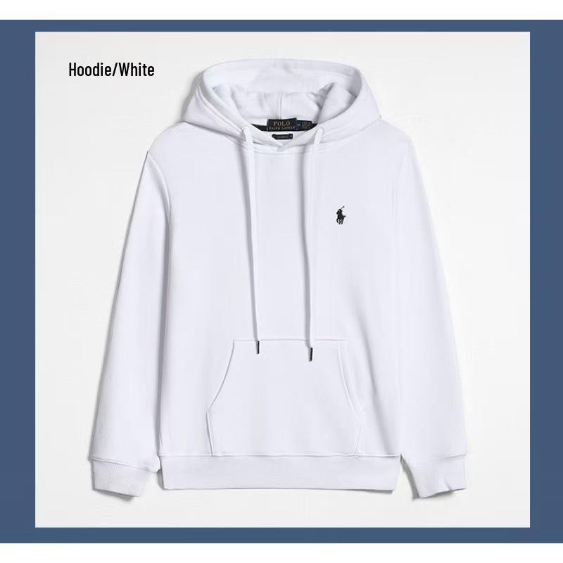 Men's Embroidered Small Horse Zip-Up Hoodie - Casual Long-Sleeved Jacket for Spring and Autumn.