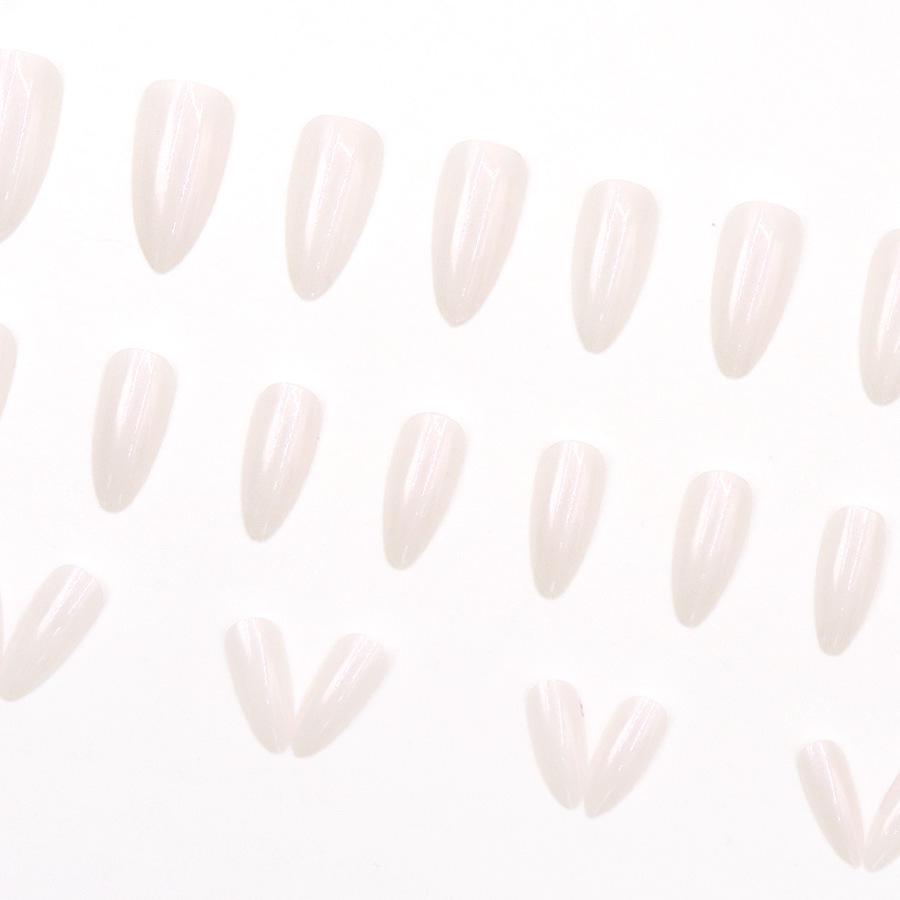 Elegant Sparkle White Pearl Nail Tips - European & American Fashion