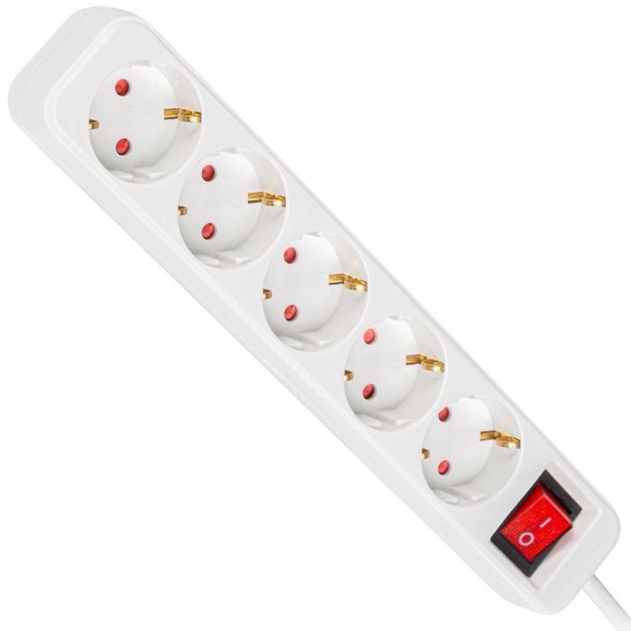Steckdosenleiste 5 Schuko-Steckdosen Lanberg 2500 W 1,5 m Weiß - - - Lanberg