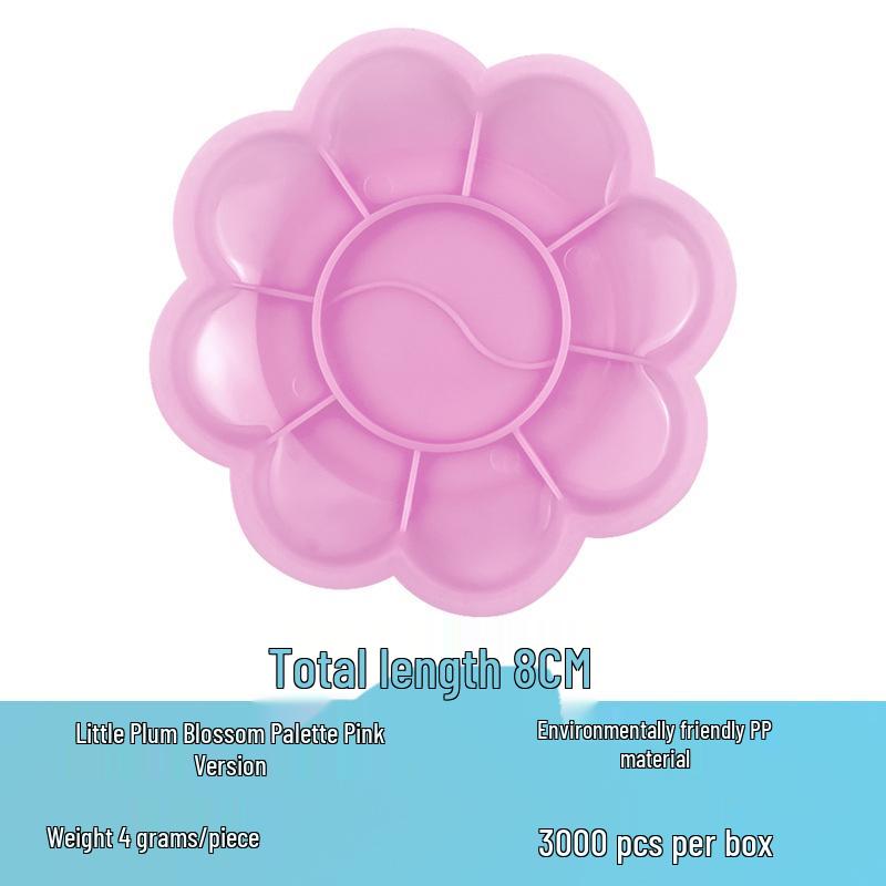 

Plastic Plum Blossom Color Mixing Palettes: 4, 7, 10-Hole Options with Small Footprint