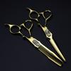 6.0 inch gold Nepsen double-sided sword hair scissors, hair scissors, flat-cut tooth scissors, thin scissors