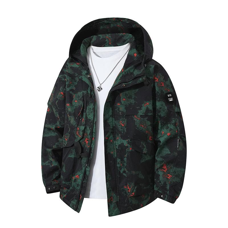 Stereometric Picture New Spring and Autumn Men's Jacket Three-dimensional Picture Workwear Outdoor Leisure Sports Hood