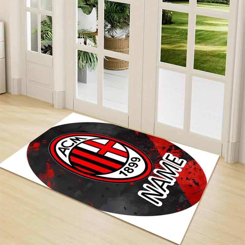 Custom Name AC Milan Fan Gear Carpet Rug Customizable Soft Washable Anti-Slip Home Living Room Sofa Mats Personalized Rug. 0909204