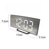 ABS Digital Smart Alarm Clock Rectangle USB Charging Electric Clock Curved LED Screen Mirror Clock Decorative Desktop Clocks