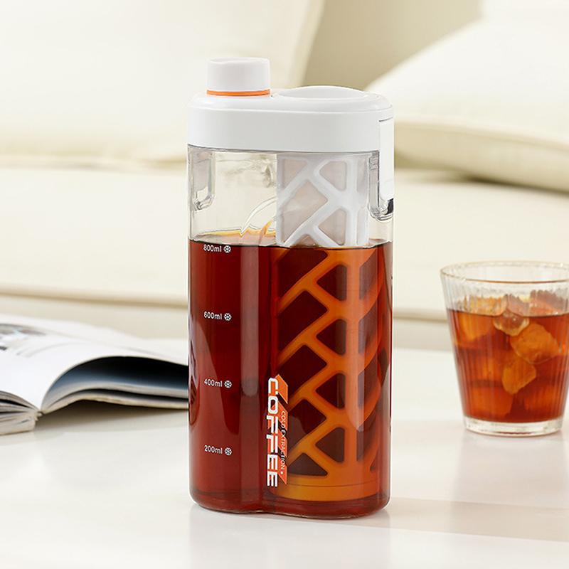 800ML Manual Cold Brew Coffee Maker Press Type Iced Tea Infuser Pitcher With Removable Filter Summer Portable Coffeeware Pot