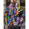 Graffiti Cartoon Pattern Man Hoodie Funny 3D Printed Sweatshirts Autumn New Casual Long Sleeves Pullover Unisex Tops Sweatshirt