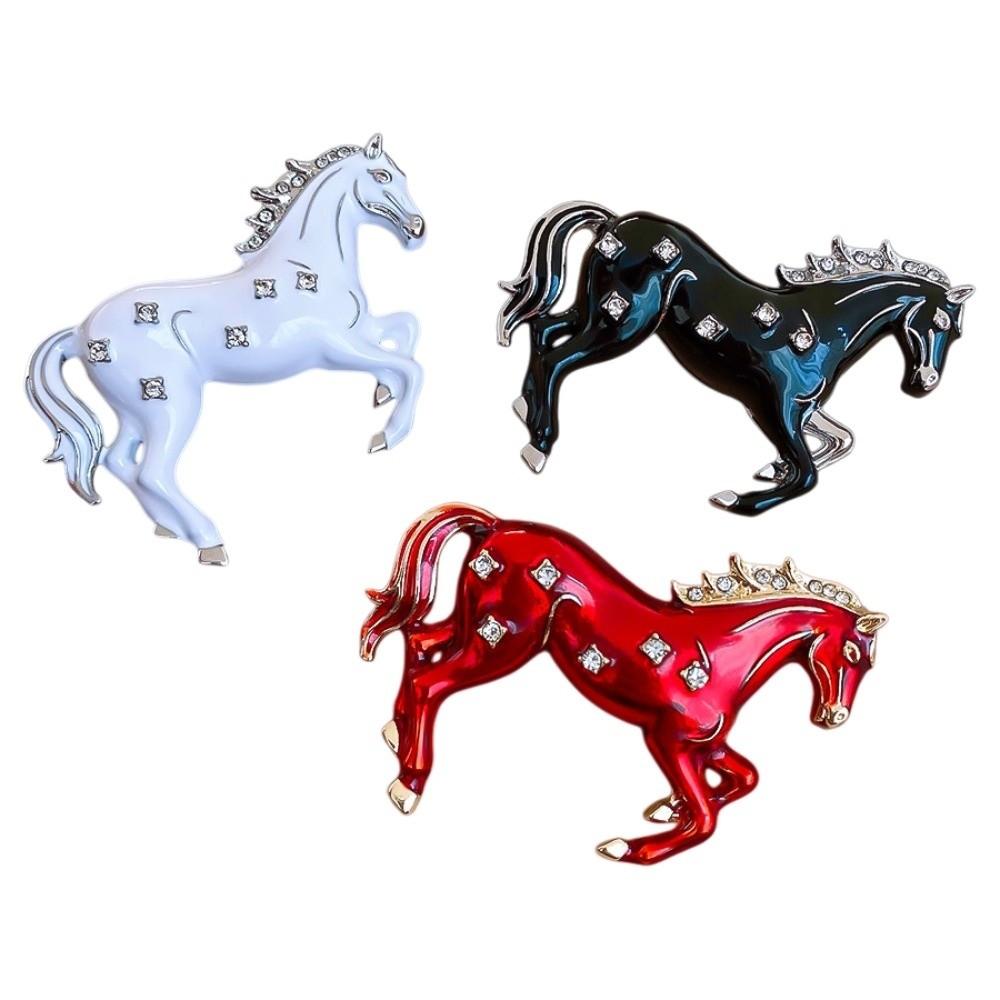 Horse Year Zodiac Horse Head Brooch Fashion Jewelry Metal Pony Badge Pin  New Year Party