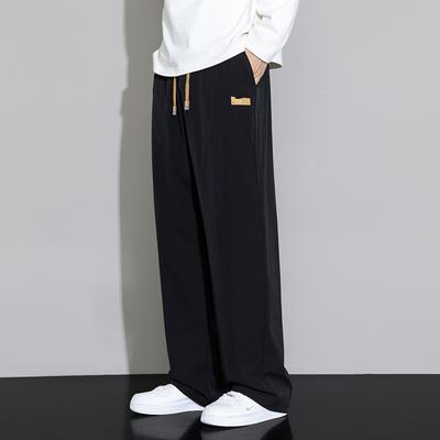 Frühling Herbst Herrenbekleidung Fließende Weitbein-Hose Locker Sporthose Trendige Gerade Bein Freizeithose