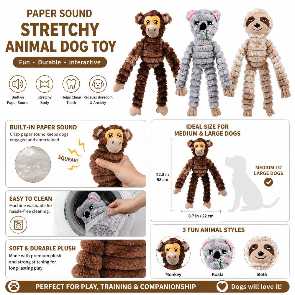 Long Limbs Interactive Dog Toy Crinkle Paper Animal Dog Toy Cute Plush Dog Toy Interactive Play