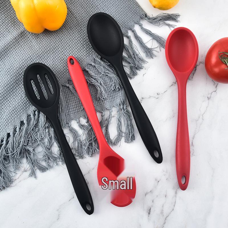 Large Integrated Silicone Kitchen Spoon Set: Slotted, Rice, and Salad Spoons - Hot Selling