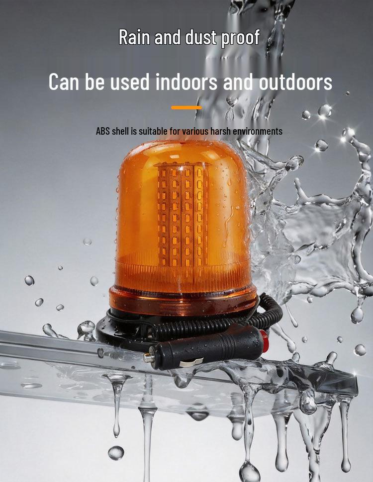 12V/24V Magnetic LED Rotating Strobe Light for Cars, Forklifts, and Rescue Vehicles