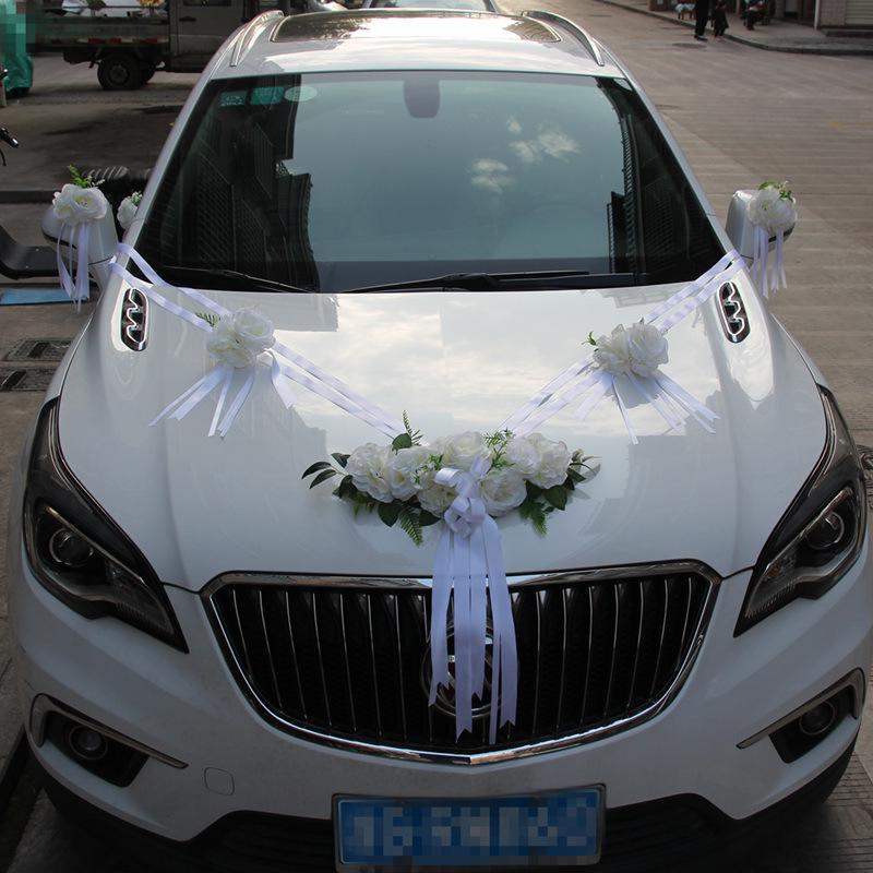 Wedding Car Decoration Set: Artificial Floral Arrangements & Main Car Flowers