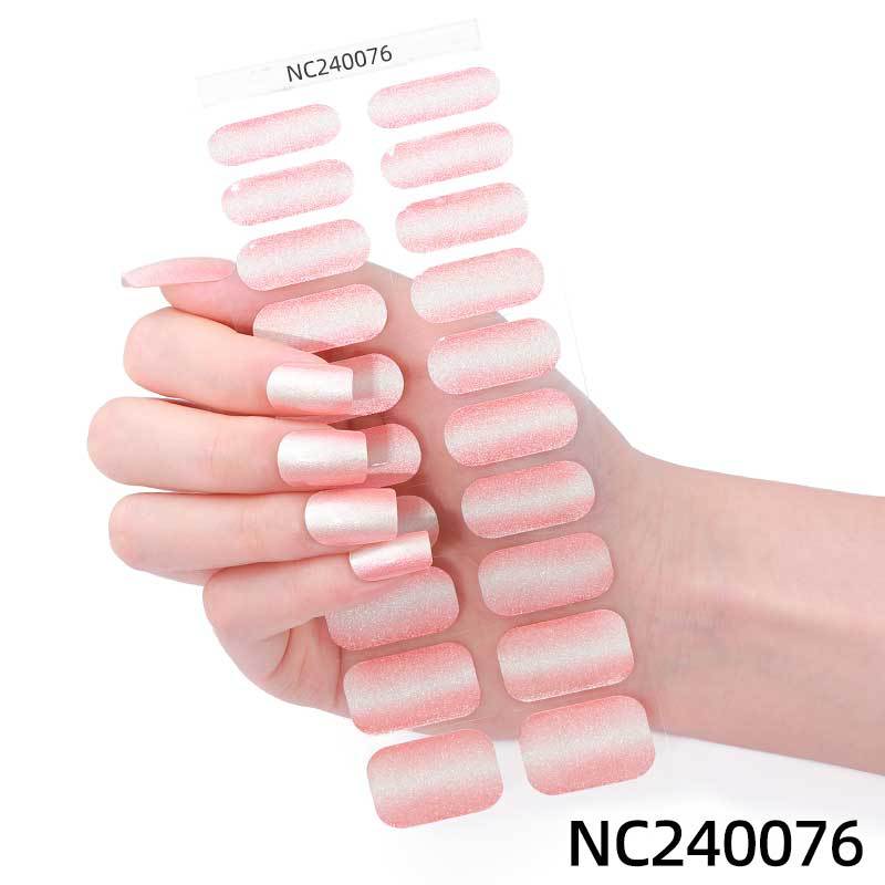 Semi-cured Gel Nail Stickers Gradient Rainbow French Gel Nail Stickers Flash Cat Eye Gel Nail Stickers