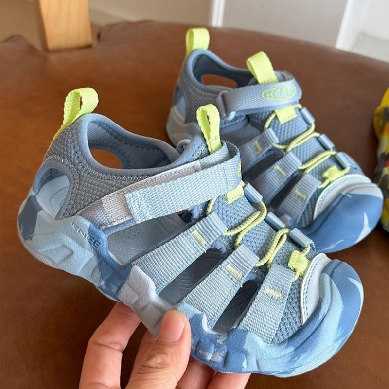 Kids Colorful Closed Toe Sandals Summer Outdoor Beach Shoes Non-Slip Hiking Wading Sandals for Boys Girls