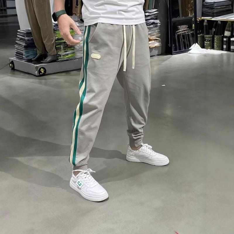 Trendy brand casual pants men's splicing tied feet large size pants hot-selling sports pants men