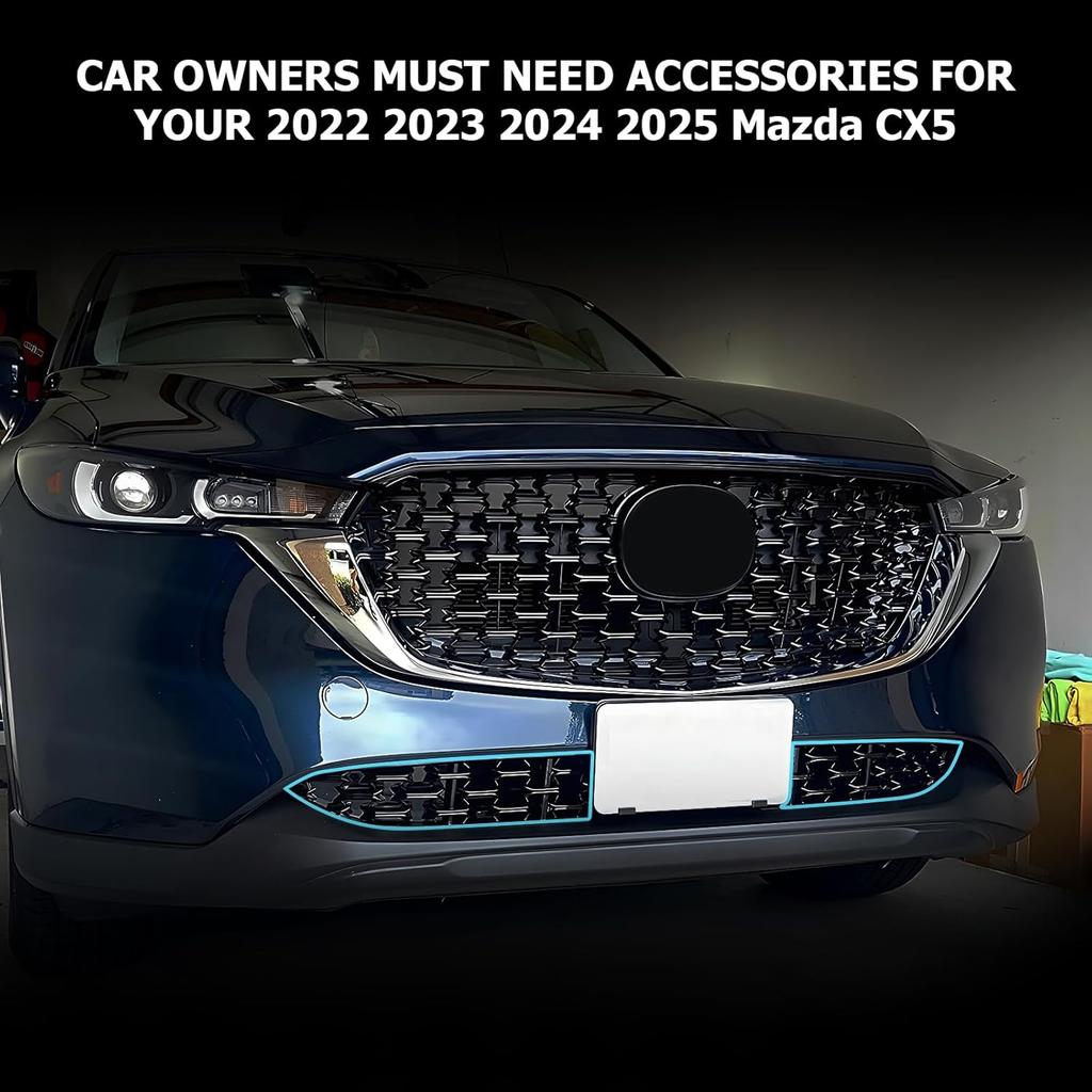 LUWU Front Grill Mesh Compatible With   2024 2025 Mazda CX-5 Front Mesh Grill erts Trims Front Mesh Grille Cover Guard for 2024 2025 Mazda CX5 Car