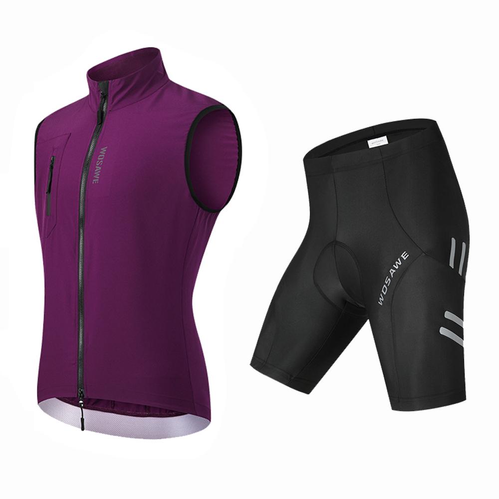 

WOSAWE мужские велосипедные жилеты ветровка ветрозащитные быстросохнущие велосипедные шорты спортивная одежда на открытом воздухе XL фиолетовый