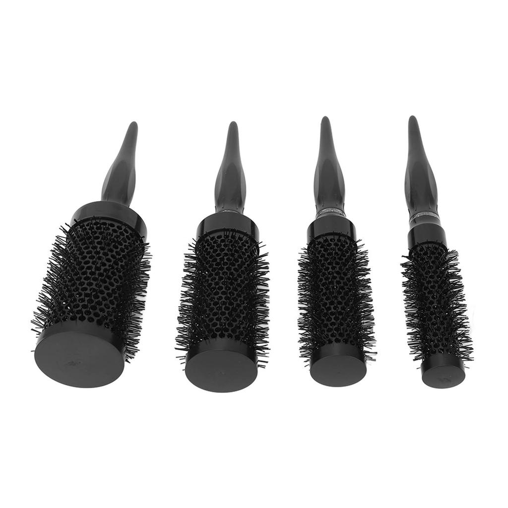 Round Brush Set Alloy Hair Styling Black Curling Round Hair Brush for Blow Drying Student