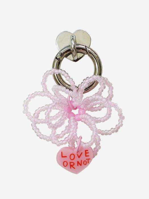

Love or not Crystal Pink Flower Beads Keyirng&Tok Pink