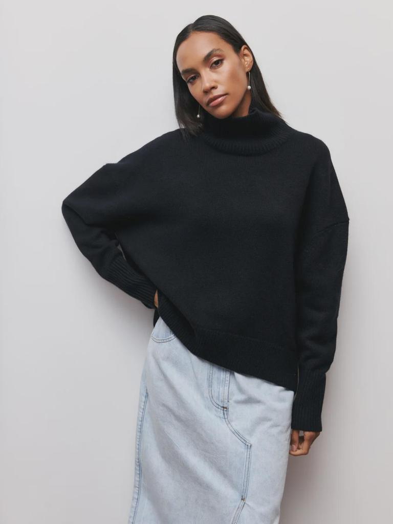 Women's European & American Loose Half-High Collar Sweater