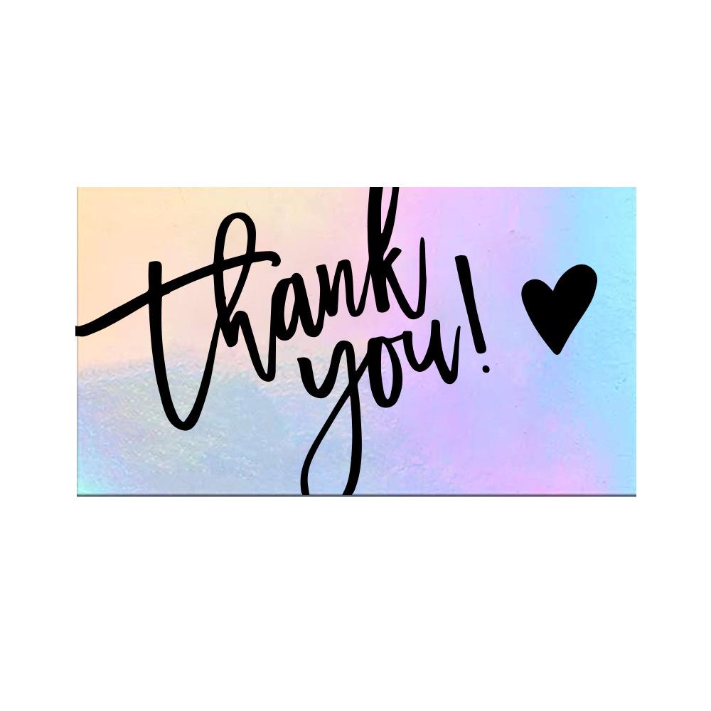50-Pack Laser Rainbow Thank You Cards - Gift Packaging