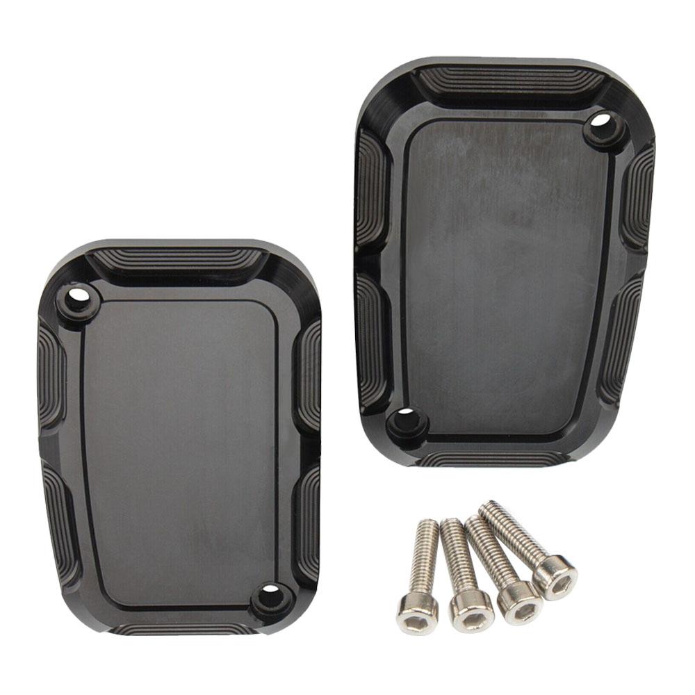 2pcs Motorcycle CNC Front Brake Reservoir Master Cylinder Cover for Harley-Davidson Street Electra Glide Road King Freewheeler