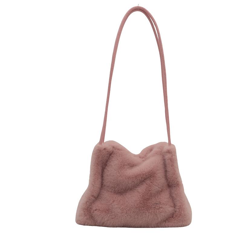 Plush Underarm Bag Cute Literary Lightweight Simple Casual Bag Fashionable Versatile Shoulder Bag Tide