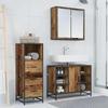 Bathroom Furniture Set with Drawers 3 pcs Reclaimed Wood Effect Particleboard