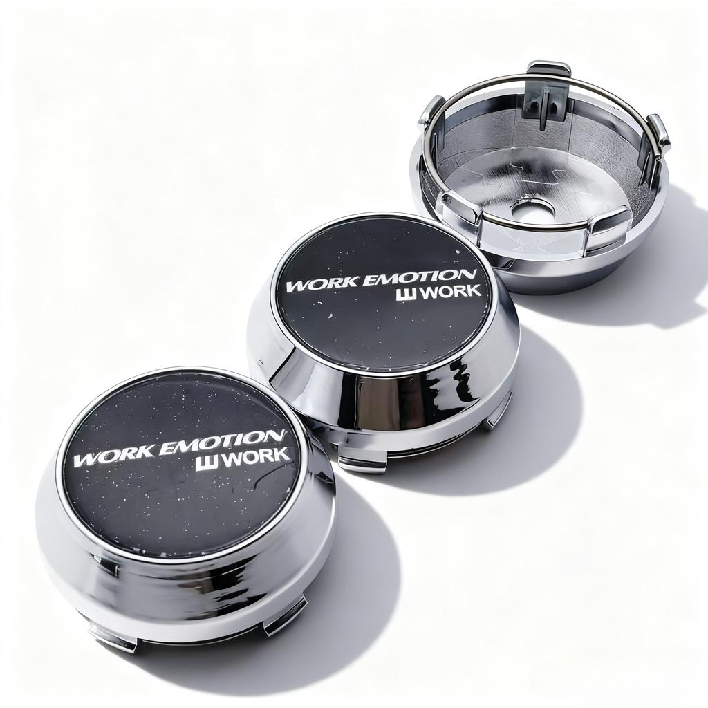 4pcs JDM W Work Emotion Logo Emblem Car Wheel Center Caps 60MM 56MM Car Wheels Hub High Cap Workemotion Badge Rim Hubcaps Cover
