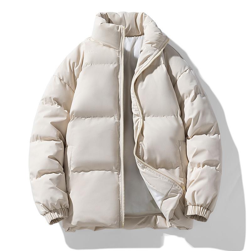 Autumn And Winter Trendy Solid Color Men's Cotton-padded Jackets Thickened Large Size Loose Casual Cotton-padded Jackets For Men