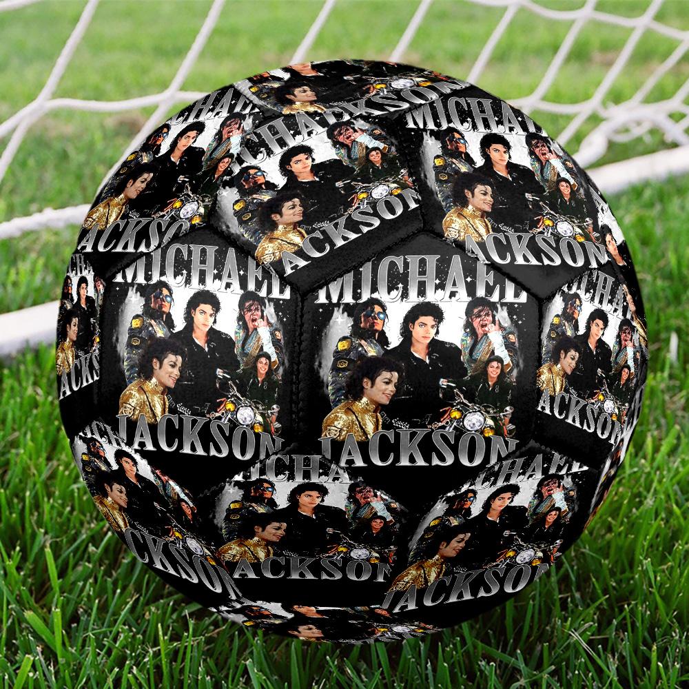 Michael Jackson Print Size 5 Soccer Ball, Standard Match Football for Sports Game and Team Practice, Ideal Gift for Soccer Fans
