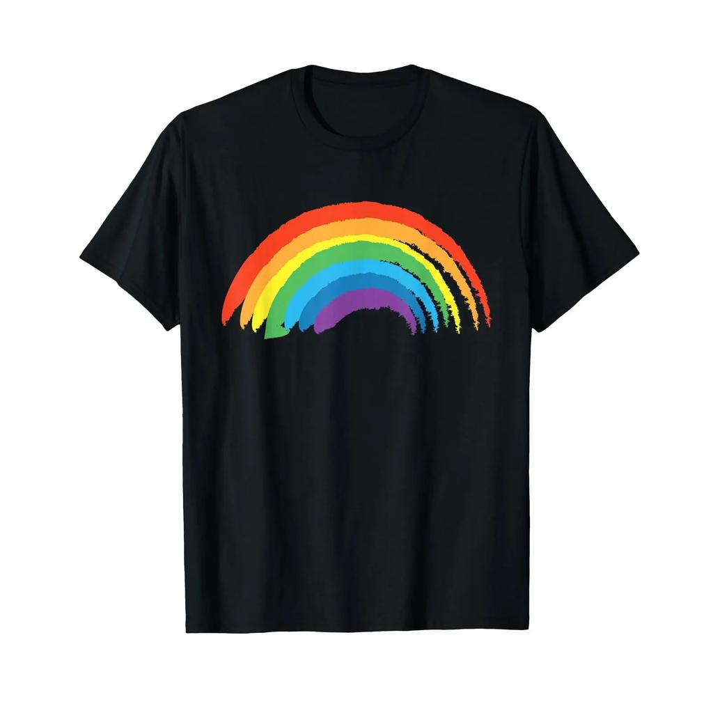 Rainbow With Beautiful Colorful Colors Retro Vintage T Shirt Vintage Top For Everyday Wear Soft Fashion Streetwear