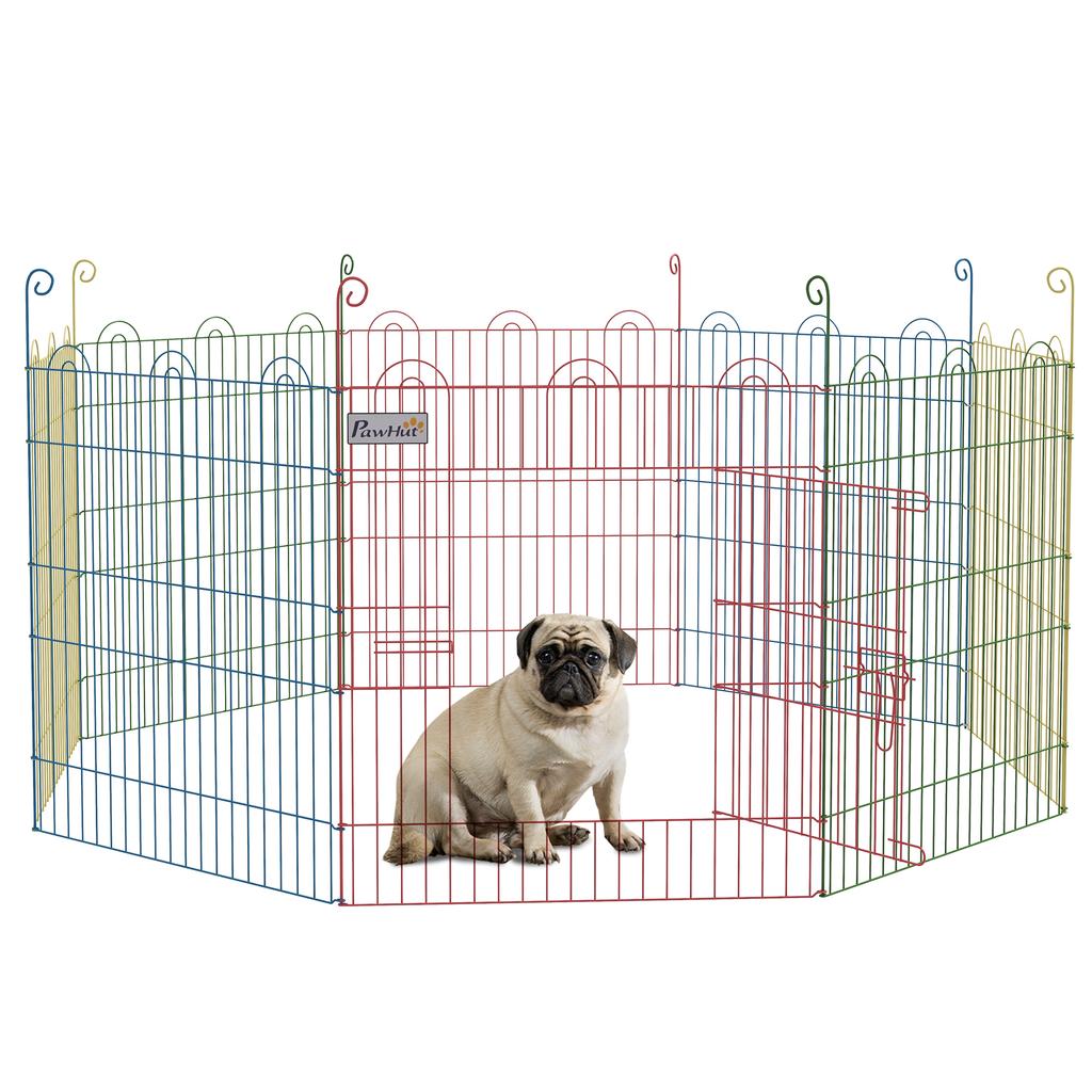 Pet Playpen Crate, with Eight Panels, Door, for Indoors and Outdoors, 60H X Diameter 156cm