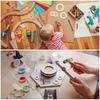 Unfinished Wood Rings Natural Wooden Ring Circle Flat Round Shape Ornaments Wooden Slices for Frames DIY Crafting Projects Decor
