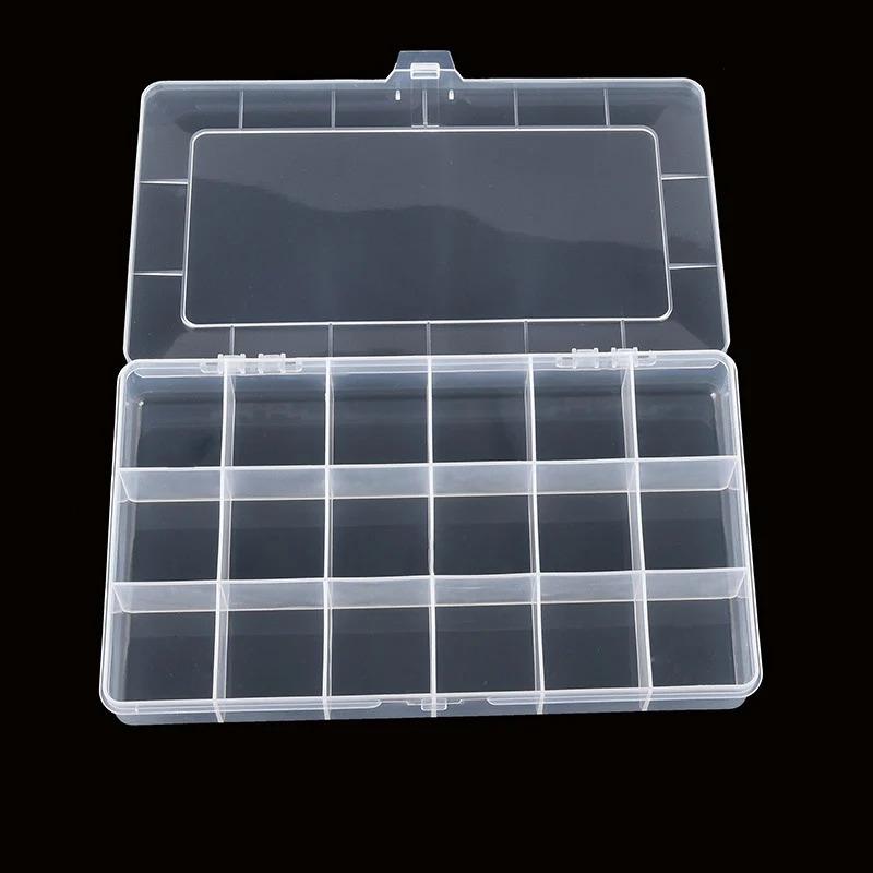 24-Compartment Transparent Storage Box for Buttons, Sewing Supplies, Jewelry Accessories Packaging and Storage