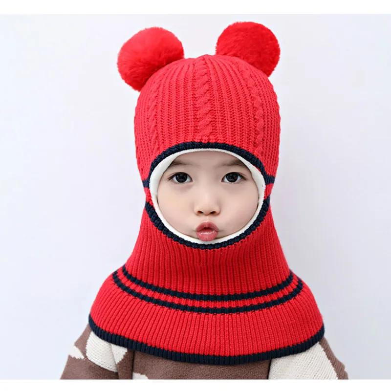 Nowa Zimowa Czapka Dziewczęca Chłopięca Ciepła Urocza Dzianinowa Szalik Czapki