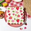 20/40/60 pcs Strawberry Pattern Disposable Paper Napkins, Fan Edged Berry Printed Decorative Napkins, Wedding, Birthday