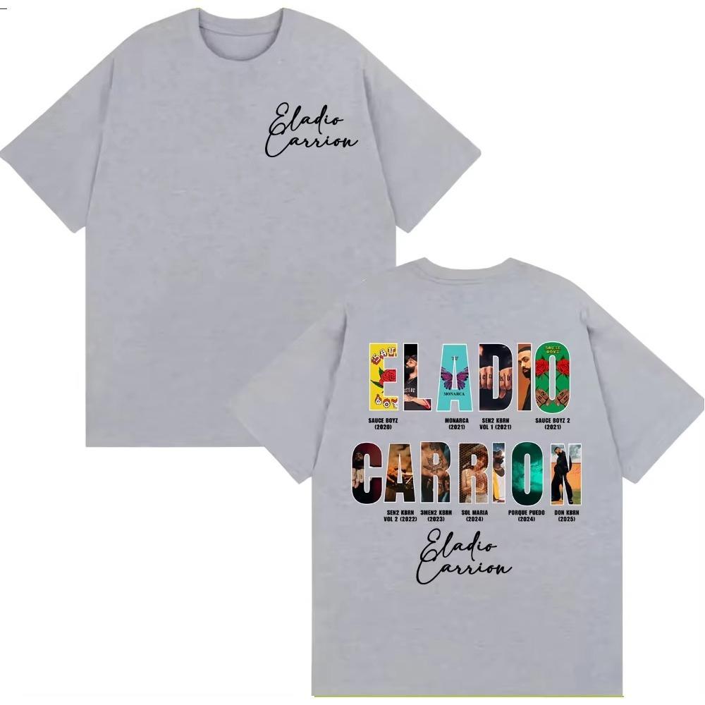 Rapper Eladio Carrion Album Cover 2026 New Tour T Shirt Unisex Women Vintage 90s Hip Hop Street Tshirts Casual  Tshirt Summer