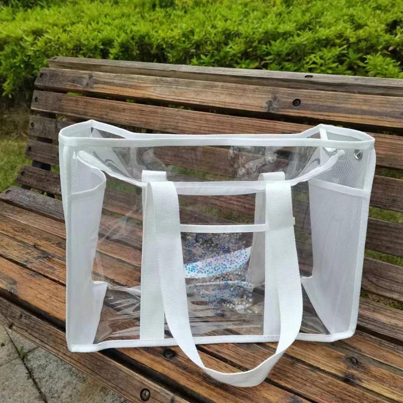 Children Sand Away Protable Transparent Bag Kids Toys Storage Bags Swimming Large Beach Bag for Towels Women Cosmetic Makeup Bag