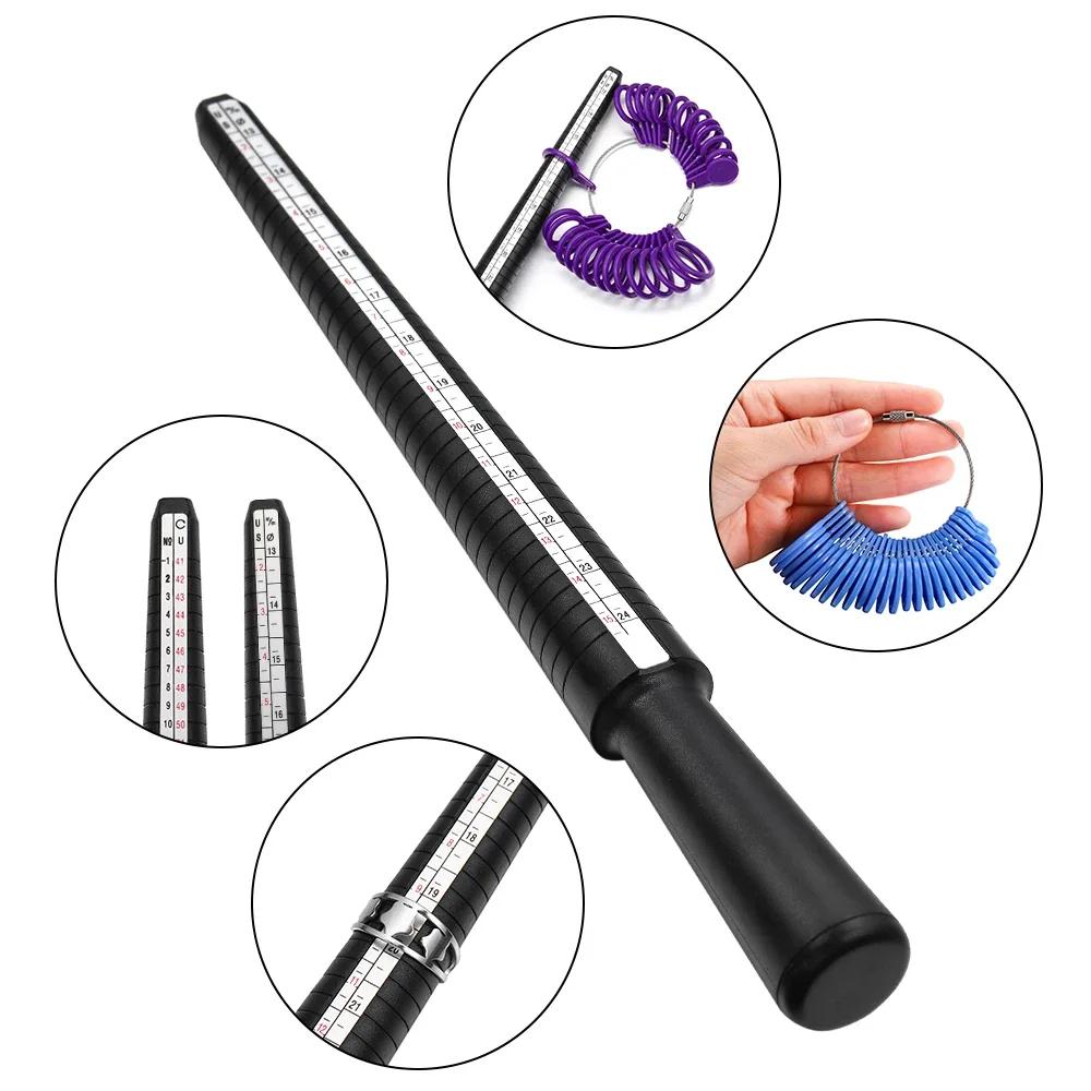 1Pc Ring measuring rod US 0-13 UK A-Z ring measuring ring measuring ring plastic ring size measuring tool