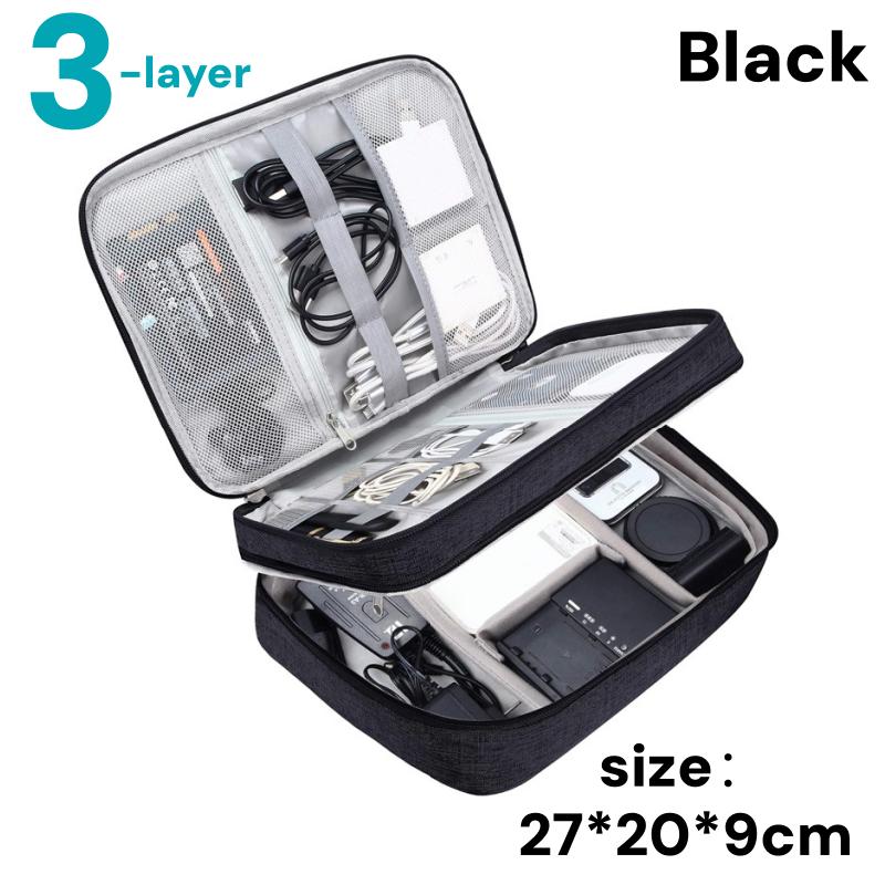 Portable Travel Electronic Cable Accessories Storage Organizer Bag for Chargers Power Banks - Practical Pouch