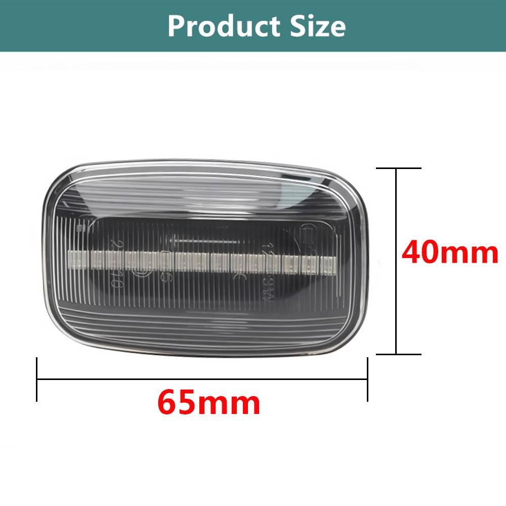 2 Pieces for Toyota Land Cruiser Landcruiser 70 80 100 Series Dynamic LED Side Marker Fender Lights Flowing Turn Signal Light Dome Lights 6