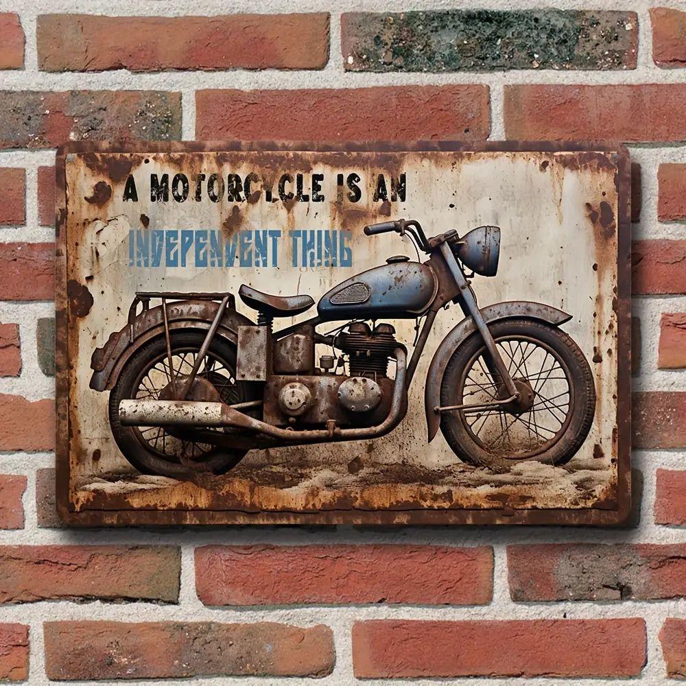 Vintage Motorcycle Metal Tin Sign Retro Biker Garage Wall Decor Industrial Style Art