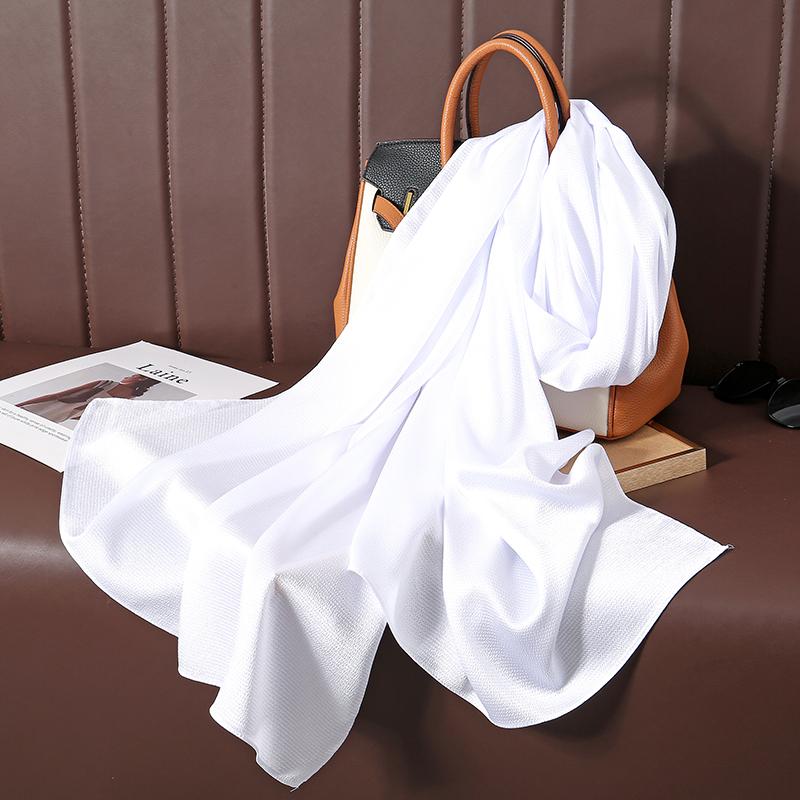 Solid Color Luxury Fashion Women Hijab Scarf Long Silk Soft Comfortable Scarves Shawl Muffler Neckerchief Outdoors Bandanna Lady
