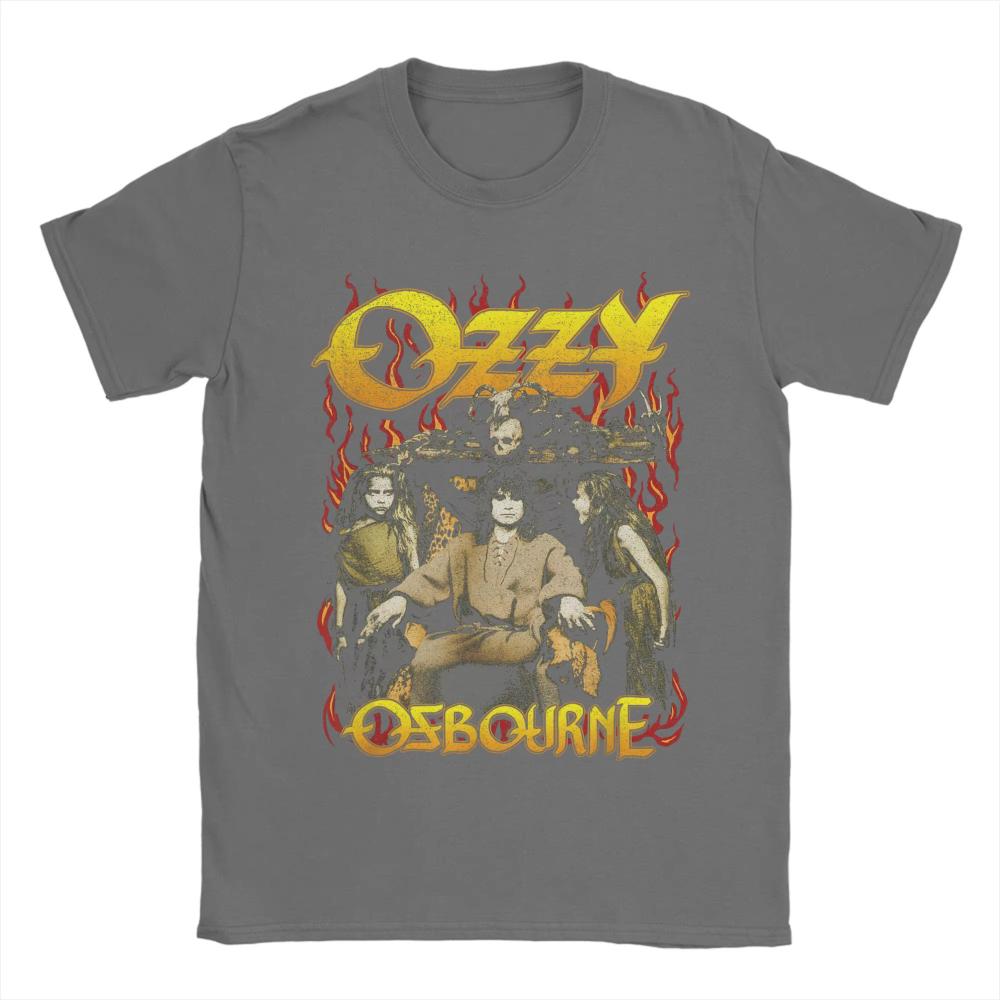 Heavy Metal Rock Ozzy Osbourne Red Flame Male T-Shirt Summer T-Shirts Cotton Harajuku Tshirt for Man Women Short Sleeve Clothing