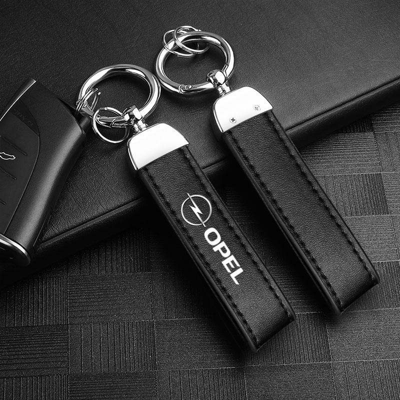 Car Key Chain Rings Leather Emblem Keychain Auto Keyring For Opel Astra Insignia Vivaro Corsa Mokka Zafira Vectra OPC